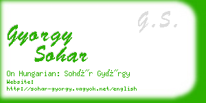 gyorgy sohar business card